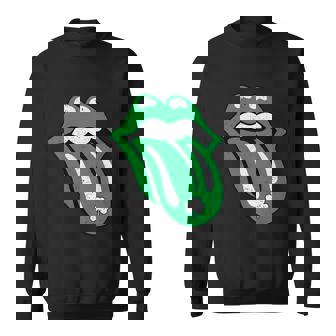 Green Lips Tongue Irish Shamrock St Patricks Day Gift V2 Sweatshirt - Thegiftio