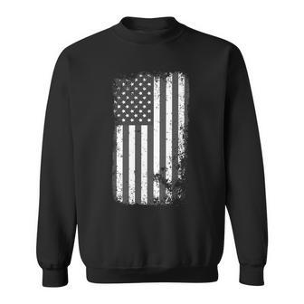 Grey Style Vintage Torn Usa American Flag Sweatshirt - Monsterry