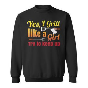 Grill Girl Female Griller Womens Pitmaster Grilling Barbecue Sweatshirt - Thegiftio UK