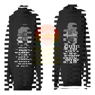 Grilling Is My Retiret Plan Retro Fathers Day Grill Dad Gift Graphic Design Printed Casual Daily Basic Sweatshirt - Thegiftio UK
