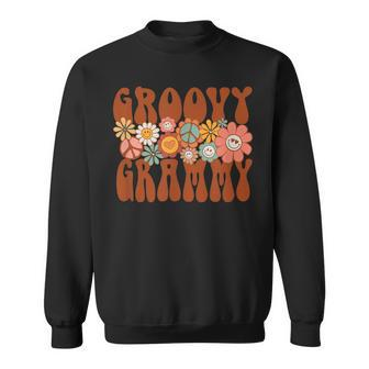 Groovy Grammy Retro Matching Family Baby Shower Mothers Day Sweatshirt - Thegiftio UK