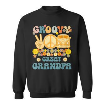 Groovy Great Grandpa Retro Matching Family Baby Shower Sweatshirt - Thegiftio UK