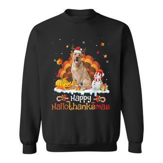 Hallothanksmas Halloween Thanksgiving Christmas Labrador Men Women Sweatshirt Graphic Print Unisex - Thegiftio UK