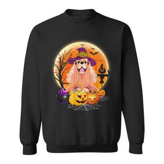 Halloween American Cocker Spaniel Dog Moon With Pumpkin Men Women Sweatshirt Graphic Print Unisex - Thegiftio UK
