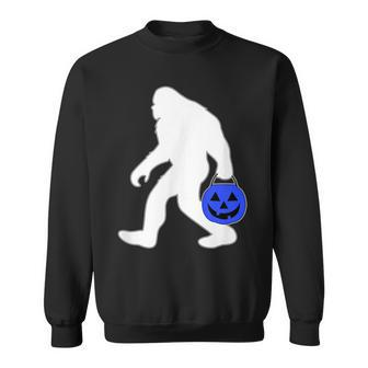 Halloween Autism Blue Pumpkin Bucket Trick Or Treat Bigfoot Sweatshirt - Seseable