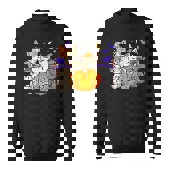 Halloween Cats Anime Cat Kawaii Neko Pumpkin Cat Lover Witch V10 Men Women Sweatshirt Graphic Print Unisex - Thegiftio