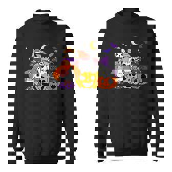 Halloween Cats Anime Cat Kawaii Neko Pumpkin Cat Lover Witch V7 Men Women Sweatshirt Graphic Print Unisex - Thegiftio