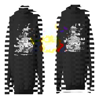 Halloween Cats Anime Cat Kawaii Neko Pumpkin Cat Lover Witch V8 Men Women Sweatshirt Graphic Print Unisex - Thegiftio