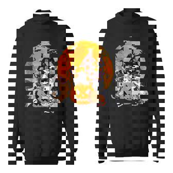 Halloween Cats Anime Cat Kawaii Neko Pumpkin Cat Lover Witch V9 Men Women Sweatshirt Graphic Print Unisex - Thegiftio