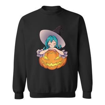 Halloween Cute Anime Witch Pumpkin Sweatshirt - Monsterry AU