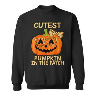 Halloween Cutest Pumpkin In The Patch Girl Halloween Pumpkin V2 Sweatshirt - Seseable