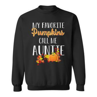 Halloween My Favorite Pumpkins Call Me Auntie Funny Auntie Men Women Sweatshirt Graphic Print Unisex - Thegiftio UK