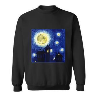 Halloween Nights Starry Night Painting Graphic Design Printed Casual Daily Basic Sweatshirt - Thegiftio UK