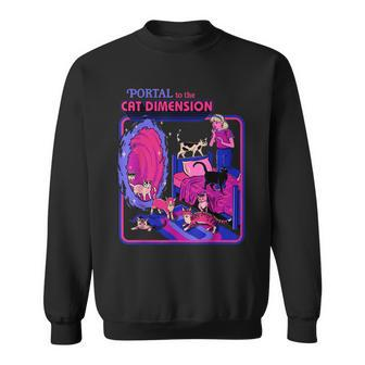 Halloween Retro Portal To The Cat Dimension Funny Graphic Design Printed Casual Daily Basic Sweatshirt - Thegiftio UK