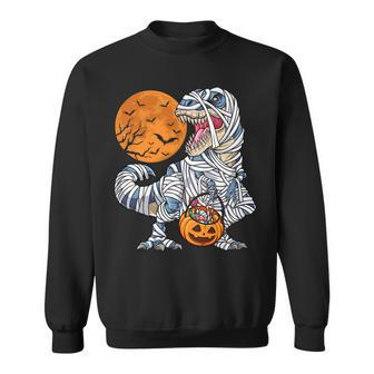 Halloween Shirts For Boys Men Dinosaur T Rex Mummy Pumpkin Men Women Sweatshirt Graphic Print Unisex - Thegiftio UK
