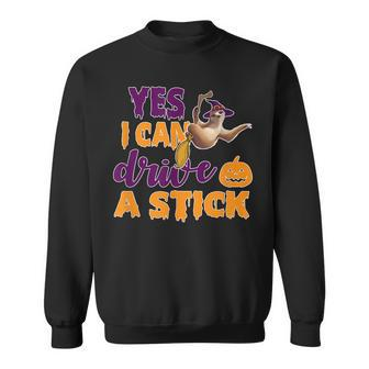 Halloween Sloth Yes I Can Drive A Stick Men Women Sweatshirt Graphic Print Unisex - Thegiftio UK