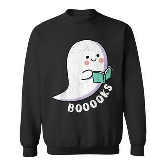 Halloween Teacher Librarian Boo Books Reading Ghost Booooks Sweatshirt - Thegiftio UK