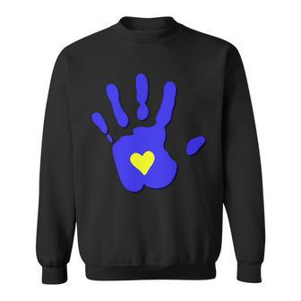 Hand Heart Down Syndrome Awareness Sweatshirt - Monsterry DE
