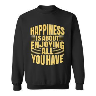 Happiness Is About Enjoying Graphic Design Printed Casual Daily Basic Sweatshirt - Thegiftio UK