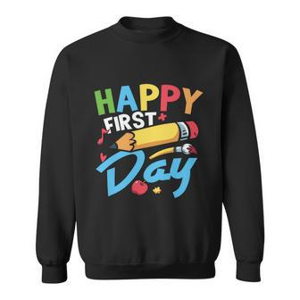 Happy 1St Day Welcome Back To School First Day Of School Sweatshirt - Thegiftio UK