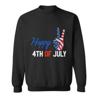 Happy 4Th Of July Peace America Independence Day Patriot Usa V2 Sweatshirt - Monsterry