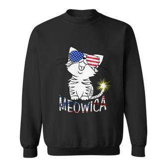 Happy 4Th Of July Shirt Meowica American Patriotic Flag Cat Sweatshirt - Monsterry AU