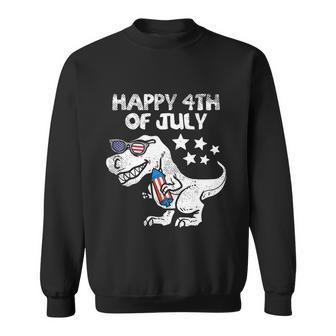 Happy 4Th Of July Trex Dinosaur American Dino Sweatshirt - Monsterry