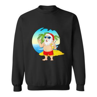 Happy Christmas In July 2022 Santa Hawaiian Beach Sweatshirt - Monsterry