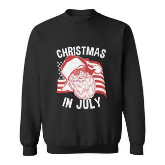 Happy Christmas In July Retro Hipster Santa 4Th Of July Sweatshirt - Monsterry CA