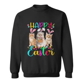 Happy Easter Three Cat Wearing Bunny Funny Gift Ear Bunny Cat Lover Gift Sweatshirt - Monsterry UK