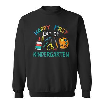 Happy First Day Of Kindergarten Back To Boys Girls Teacher Sweatshirt | Mazezy
