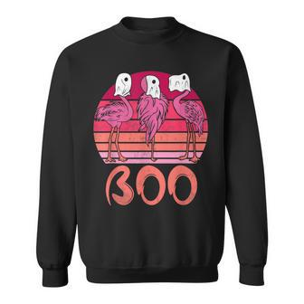 Happy Flamingoween Witch Pumpkin Mummy Flamingo Halloween V3 Men Women Sweatshirt Graphic Print Unisex - Thegiftio UK