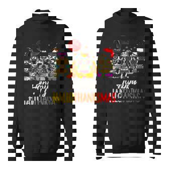 Happy Hallothanksmas Santa Witch Mexican Skull Halloween Sweatshirt - Seseable