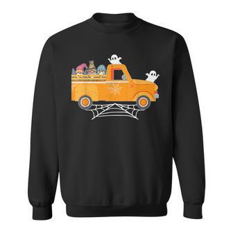 Happy Halloween Gnome Truck Drive Spooky Gnome Crew Squad V2 Sweatshirt - Seseable