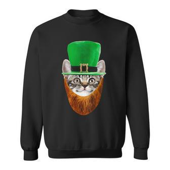 Happy St Catricks Day Funny Cat Ginger Beard St Patricks Day Sweatshirt - Thegiftio UK