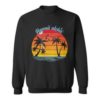 Hawaii Aloha Retro Sunset Beach Sweatshirt - Monsterry