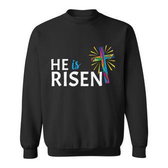 He Is Risen Colorful Cross Sweatshirt - Monsterry CA