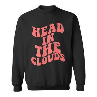 Head In The Clouds With Words On Back Men Women Sweatshirt Graphic Print Unisex - Thegiftio UK