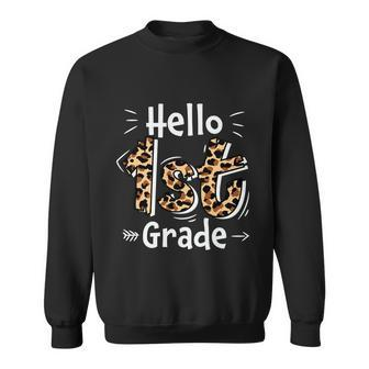 Hello 1St Grade Leopard Back To School First Day Of School Sweatshirt - Monsterry