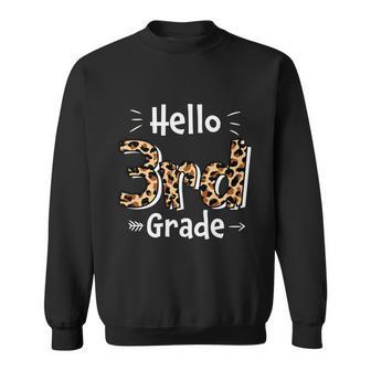 Hello 3Rd Grade Leopard Back To School First Day Of School Sweatshirt - Monsterry