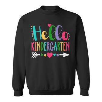 Hello Kindergarten Heart Teacher Student Back To School Sweatshirt - Thegiftio UK