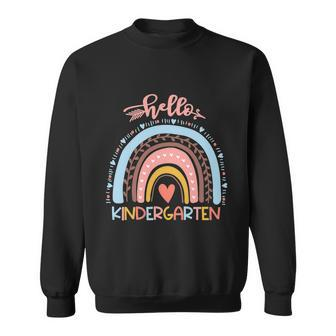Hello Kindergarten Teacher Rainbow First Day School Sweatshirt - Monsterry DE