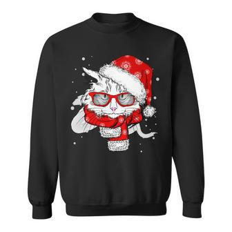 Hipster Christmas Cat Sweatshirt - Monsterry