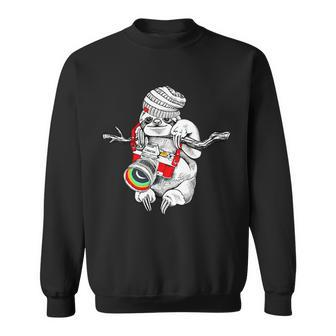 Hipster Sloth With Retro Camera Sweatshirt - Monsterry