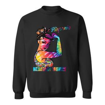 Hispanic Heritage Month Messy Bun Colorful Sweatshirt - Monsterry AU