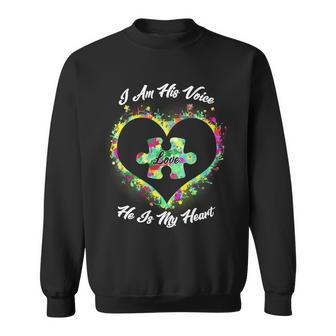 I Am His Voice He Is My Heart- Autism Awareness Tshirt Sweatshirt - Monsterry UK