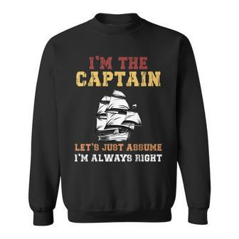 I Am The Captain Of This Boat Funny Boating Man Women Kids Sweatshirt - Seseable