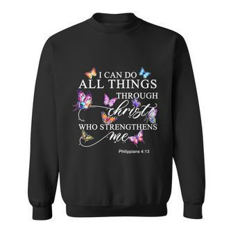 I Can Do All Things Through Christ Butterfly Art Religious Tshirt Tshirt Sweatshirt - Monsterry AU