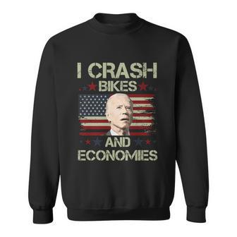 I Crash Bikes And Economies Shirt Funny Tee Joe Biden Sweatshirt - Thegiftio