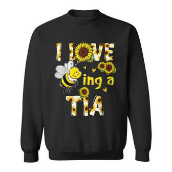 I Love Being A Tia Sunflower Bee Mothers Day Men Women Sweatshirt Graphic Print Unisex - Thegiftio UK